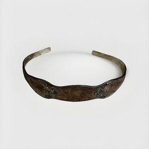 Antique Vintage Nouveau Sterling Silver 925 Plated Estate Cuff Bracelet 10.7g